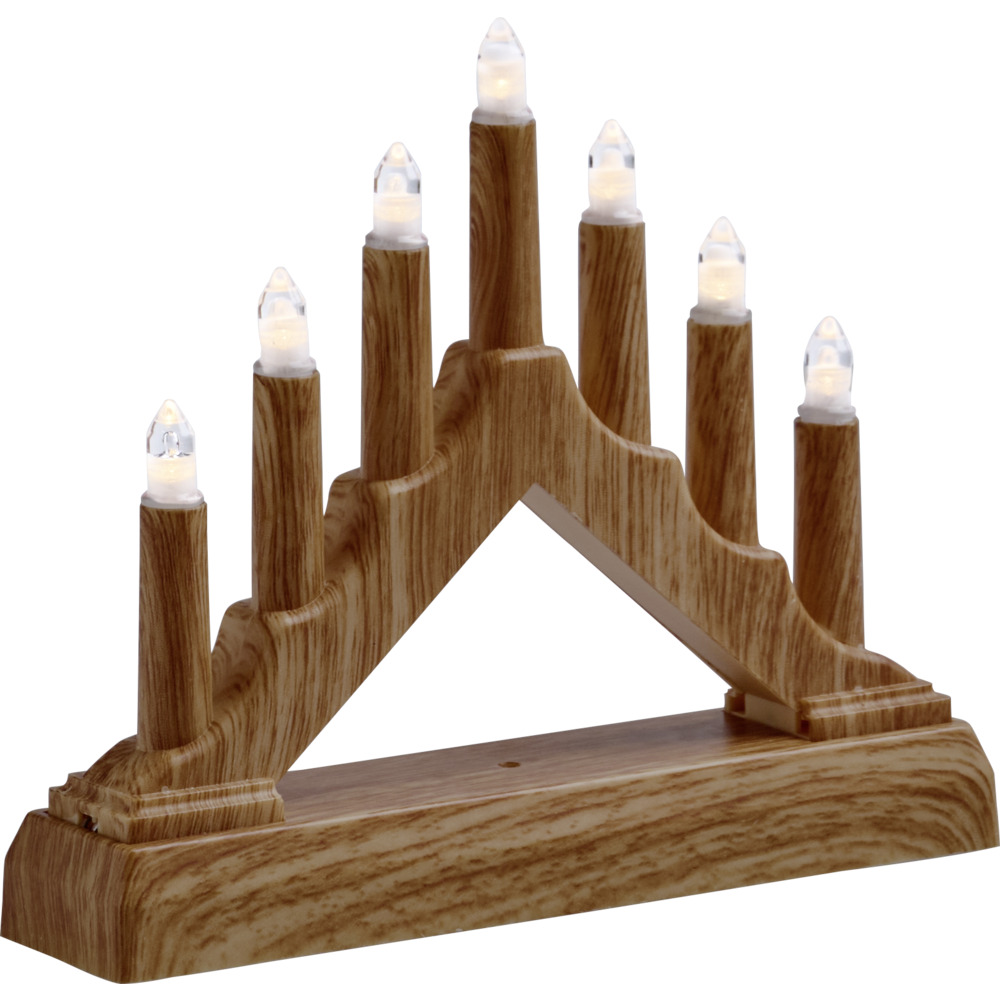 LED-Schwibbogen aus Holz mit LED-Kerzen image number 3