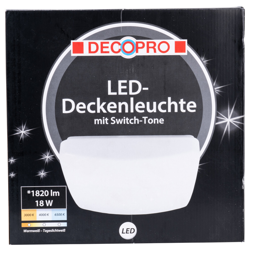 DECOPRO LED-Deckenleuchte eckig mit Sternenhimmel 18 W image number 1