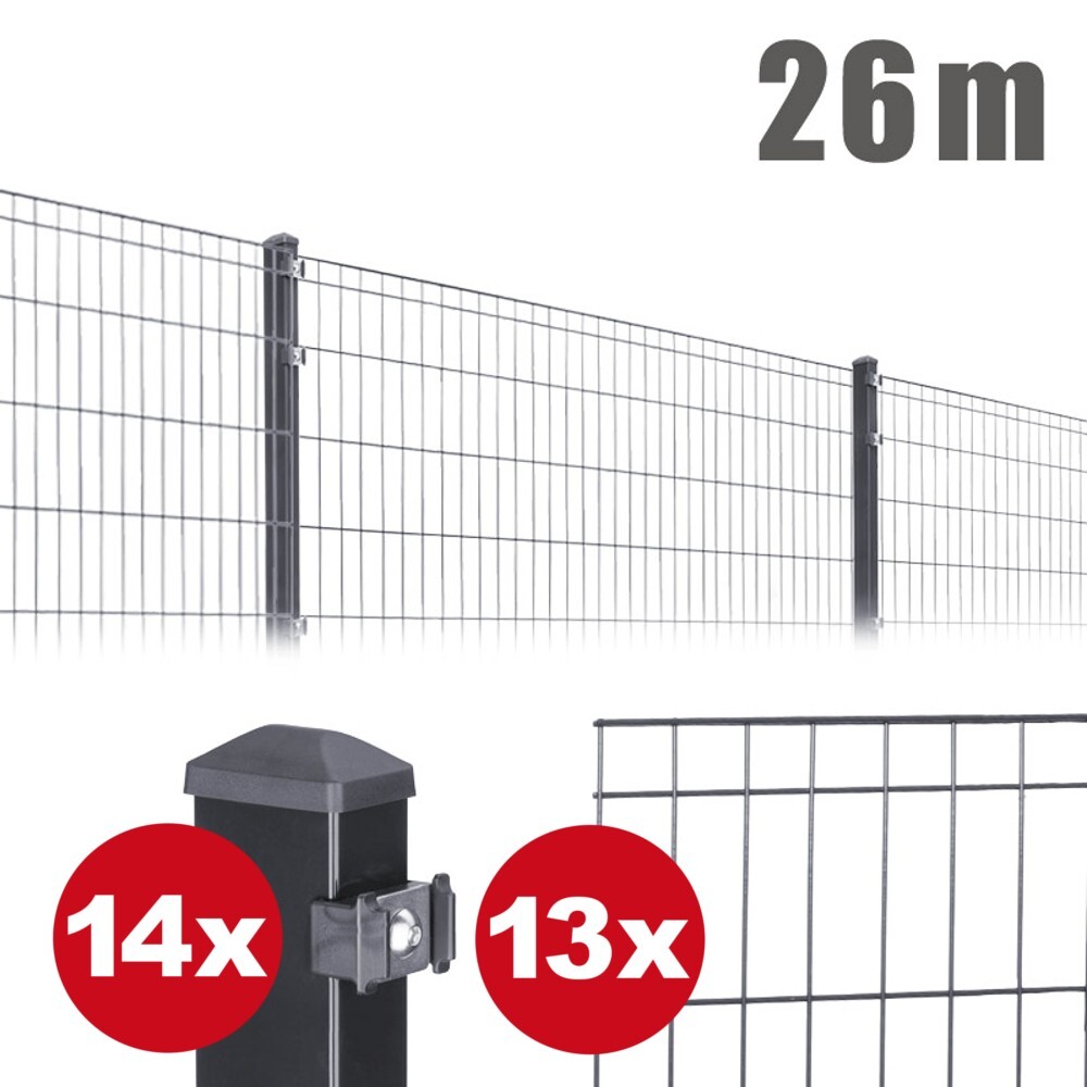 Zaunpaket MICHL ca. 0,8 m x ca. 26 m anthrazit verzinkt pulverbeschichtet image number 0
