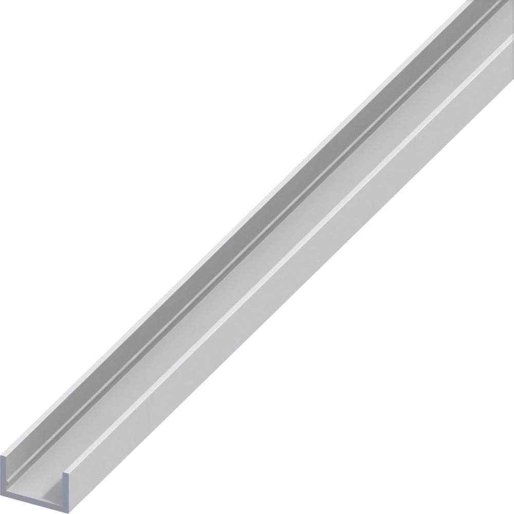 U-Profil Aluminium eloxiert 1000 x 10 x 16,5 x 1,5 mm silberfarben