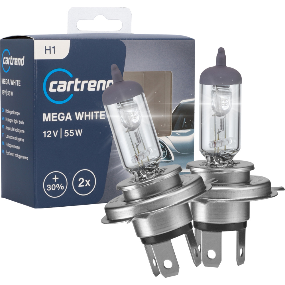 Scheinwerferlampe H1 Mega White 12V 55W, 2 St&uuml;ck