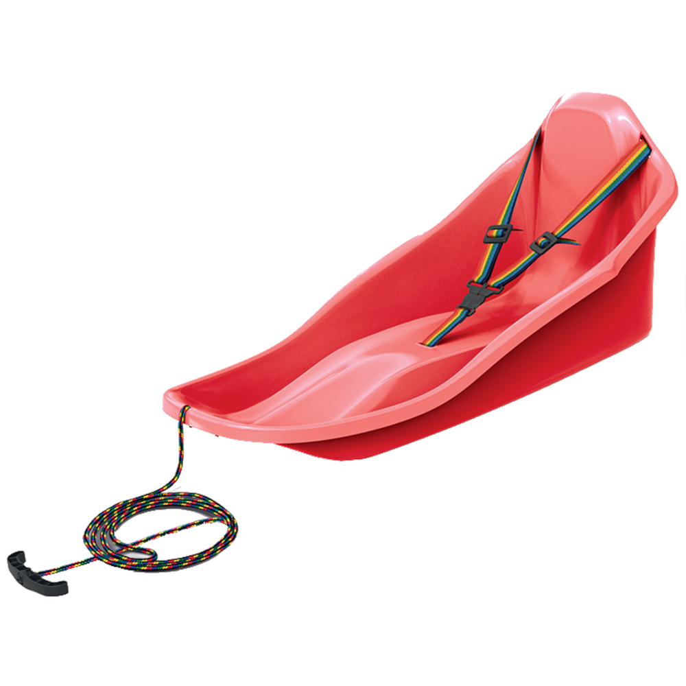 Schlitten TOPO rot mit hoher R&uuml;ckenlehne und Gurt