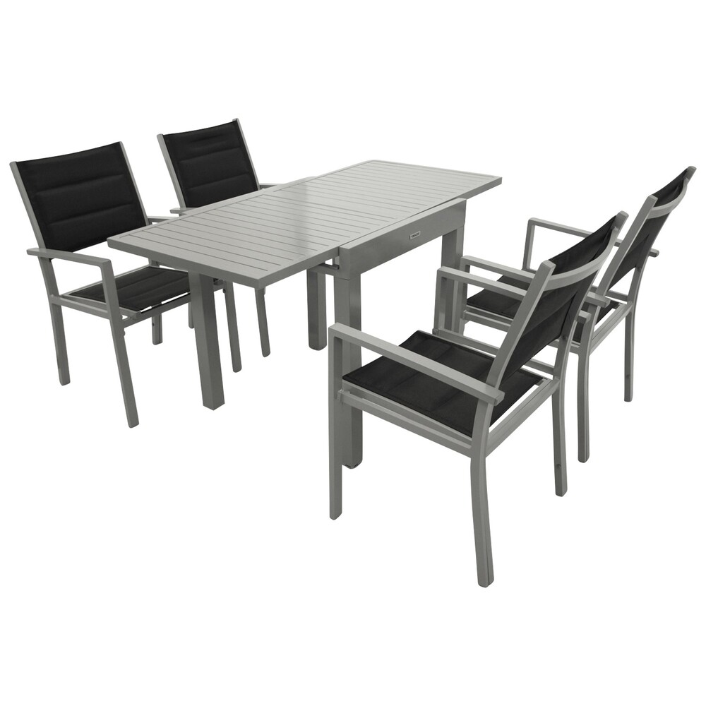 Gartengarnitur 5-teilig Alu Ausziehtisch silbergrau image number 0