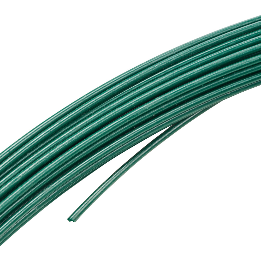 Spanndraht 55m Ø3,8mm grün kunststoffummantelt Sperrdraht Drahtzaun Eisen Draht image number 1