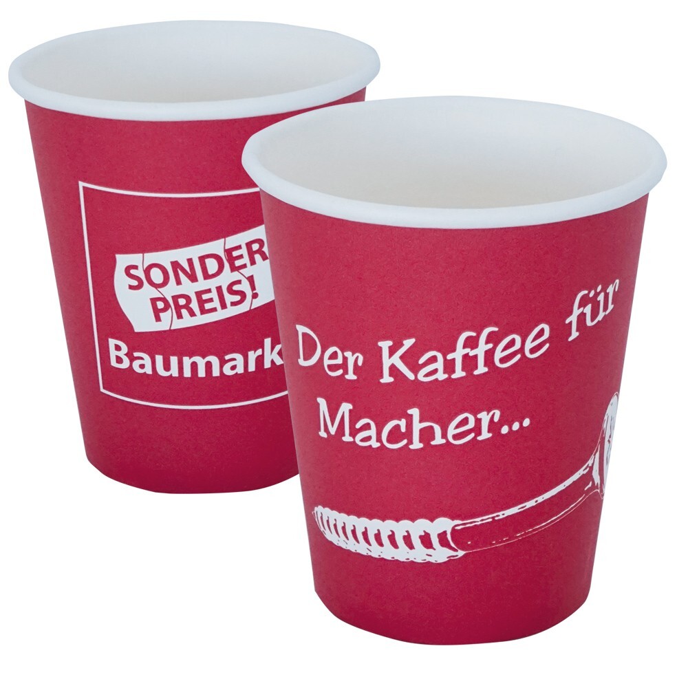 Sonderpreis Baumarkt Pappbecher 200 cl 50 Stück mit Logo