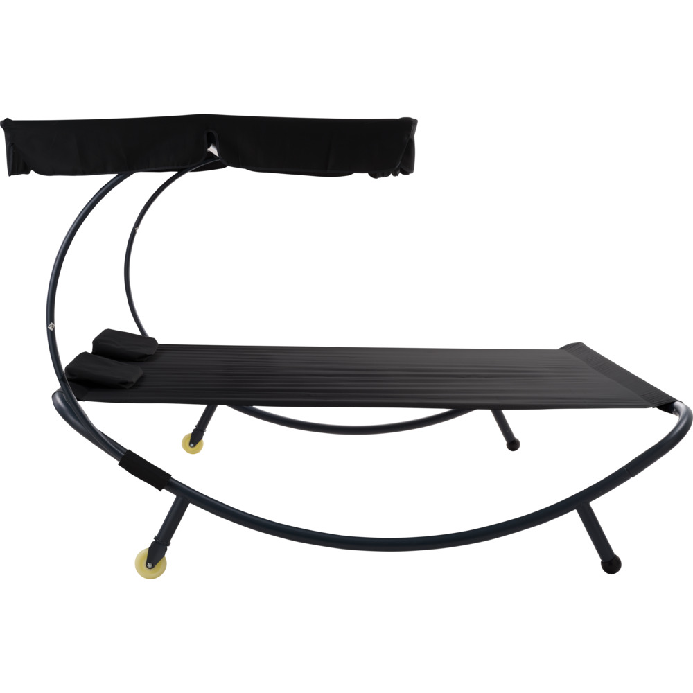 Doppel-Sonnenliege mit Dach schwarz image number 1
