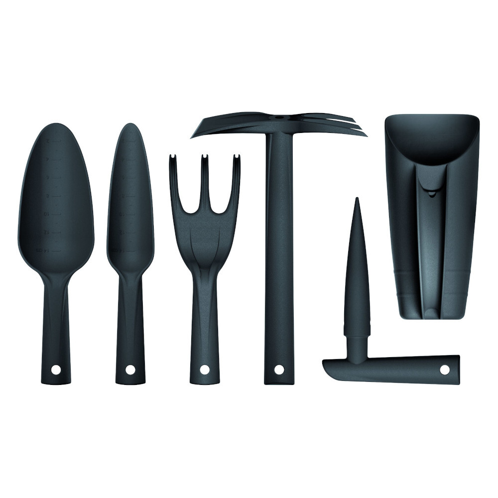 Garten-Set Respana 6-teilig aus Kunststoff in Schwarz