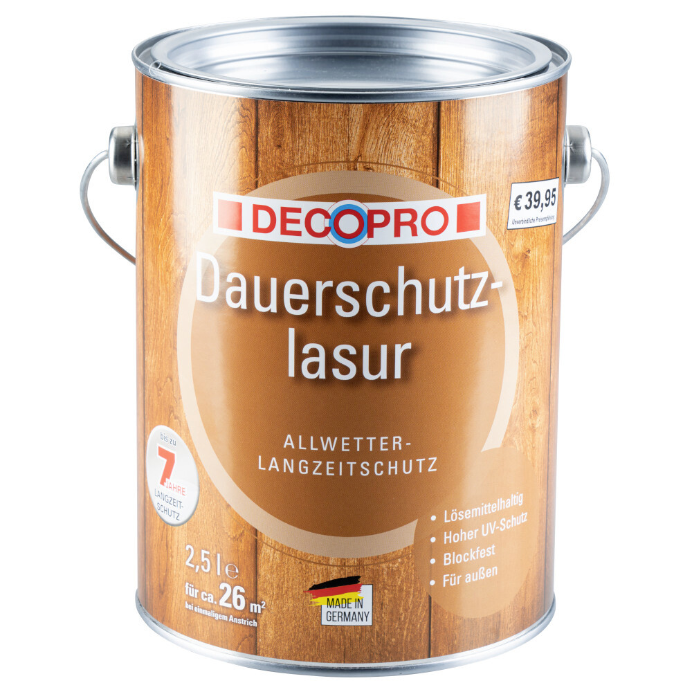 DECOPRO Dauerschutzlasur seidenglänzend in Palisander für außen image number 0