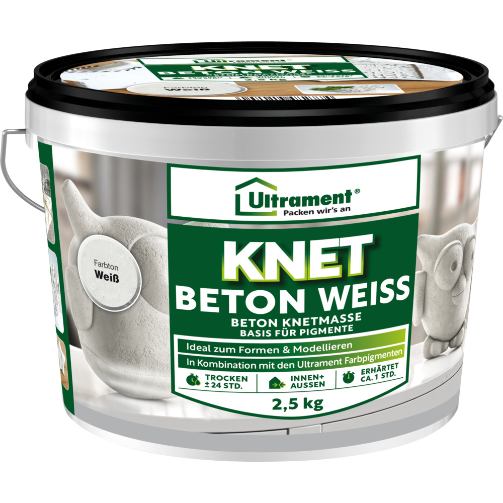Knet-Beton weiß 2,5 kg pulverförmig im Eimer für innen und außen image number 0