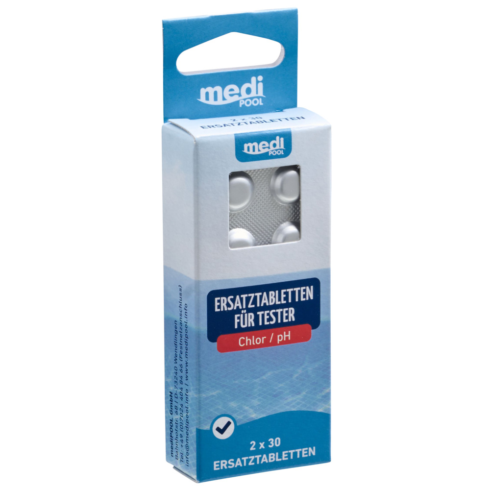Ersatztabletten für Pooltester Chlor und pH-Wert 60 Tabletten