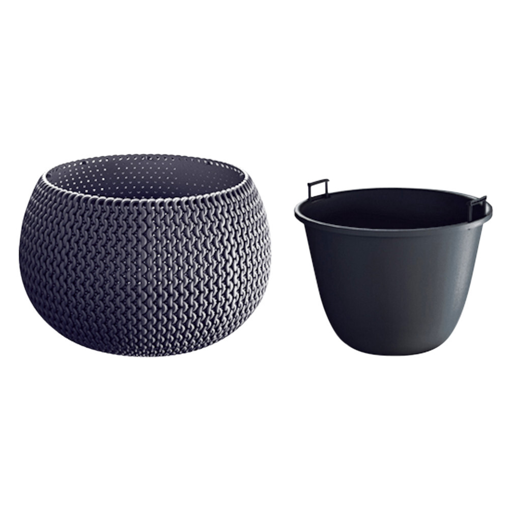 Prosperplast Blumentopf Splofy Bowl Ø 29 cm mit Einsatz in Anthrazit