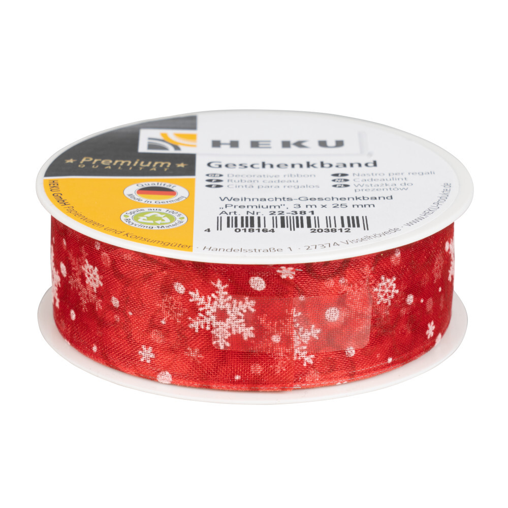 Geschenkband Weihnachten, 3 m x 25 mm image number 1