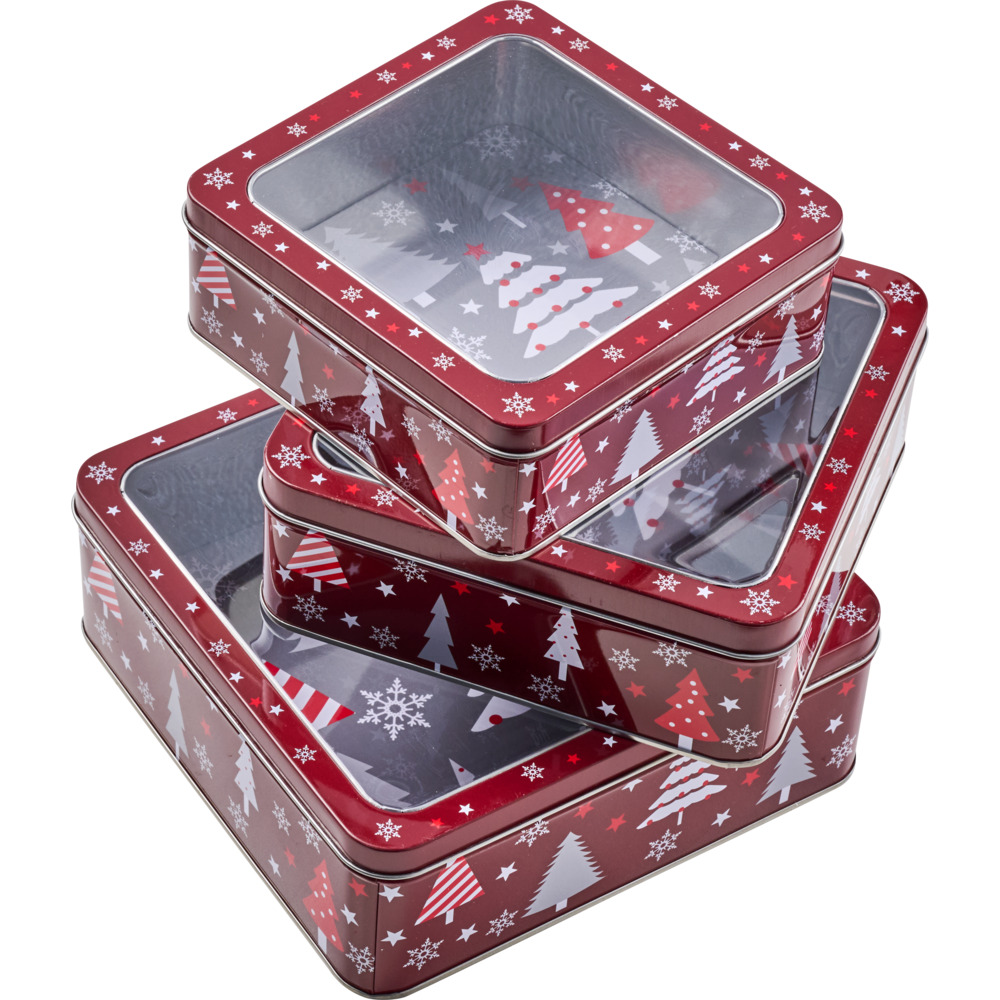 Gebäckdose 3er-Set eckig, 2-fach sortiert image number 4