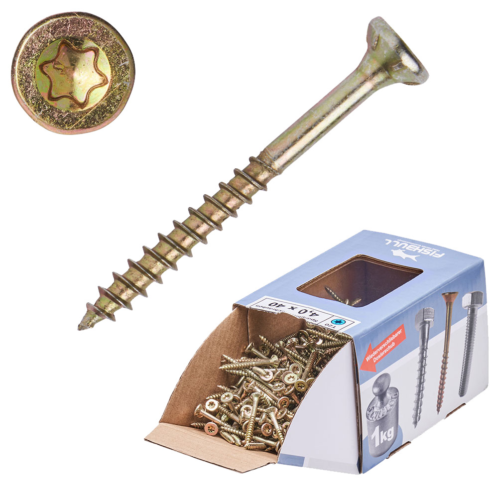 Spanplattenschraube 4,0x40 mm IVZ 1kg FISHBULL-Pack Senkkopf Teilgewinde image number 0