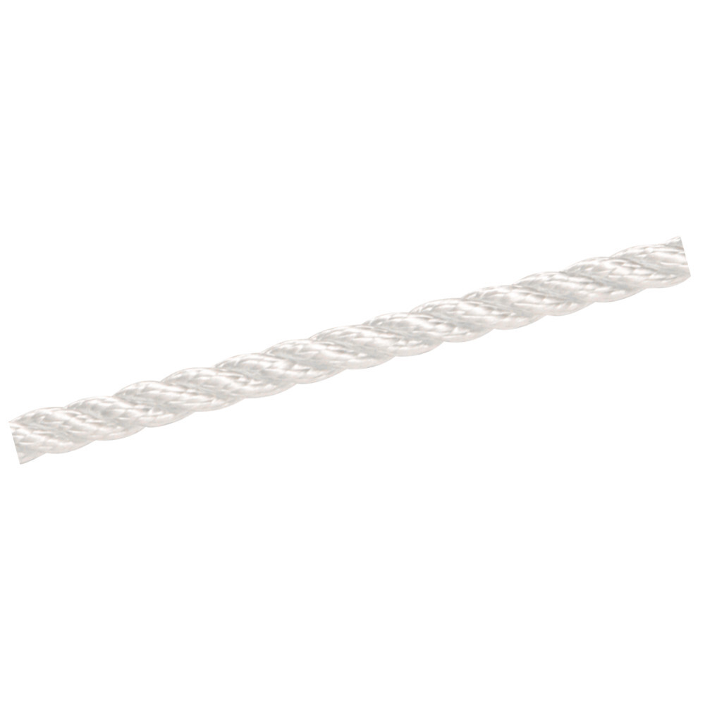 Polyester-Seil Ø 6 mm in Weiß, 3-schäftig gedreht, Meterware
