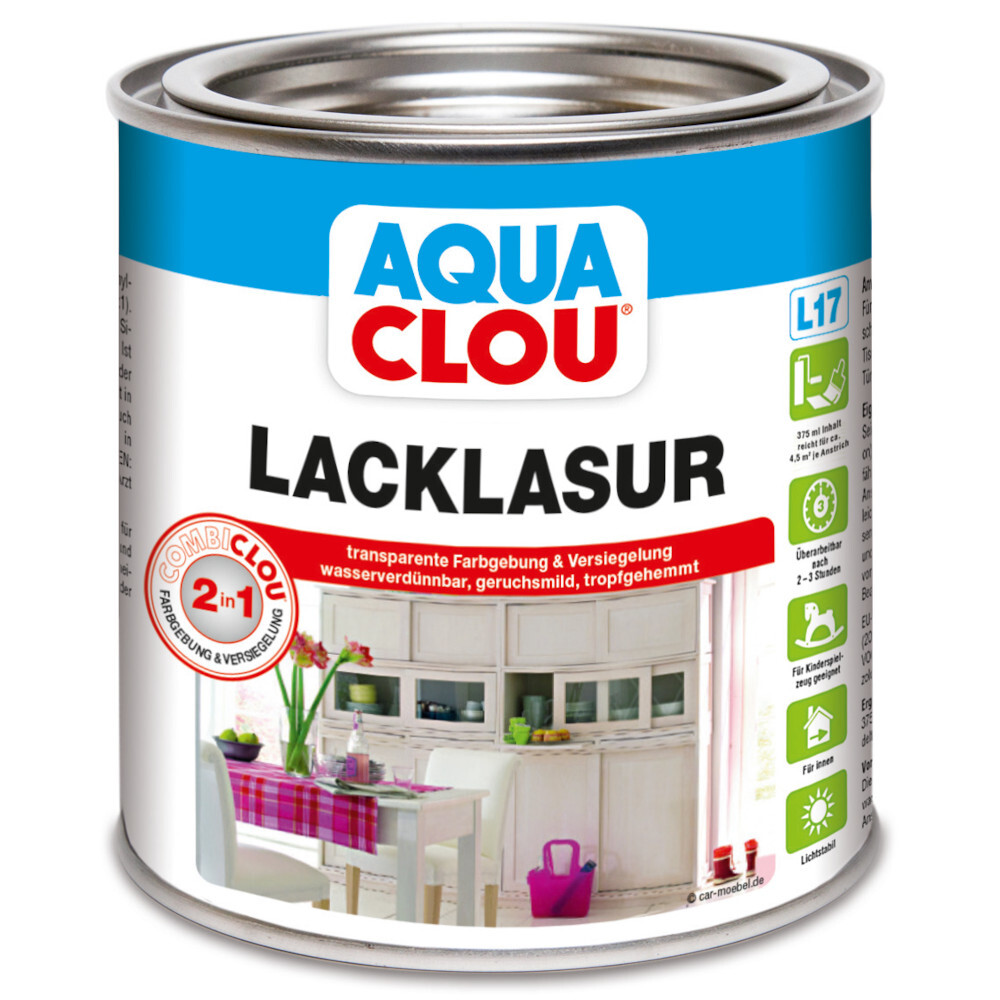 AQUA CLOU Lacklasur Nr. 9 eiche mittel 375 ml image number 0