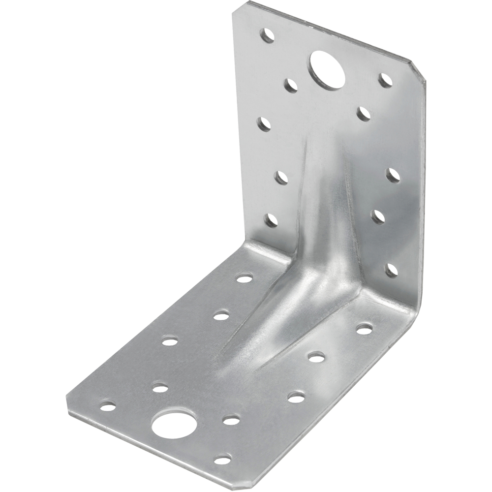 Lochplattenwinkel 90 x 90 x 2,5 x 65 mm aus Stahl mit Steg