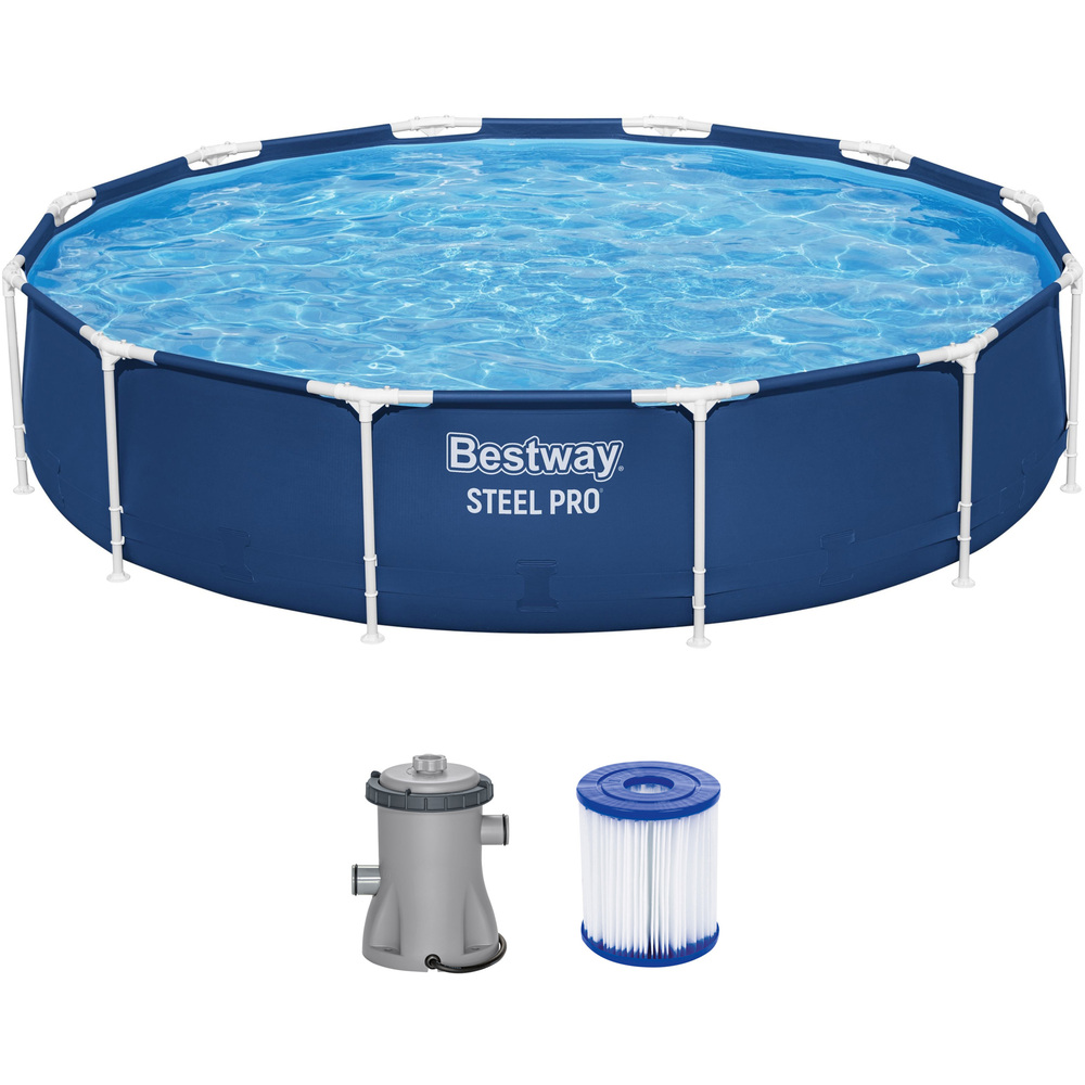 Bestway&reg; Steel Pro Frame Pool mit Pumpe &Oslash; 366 x 76 cm image number 0