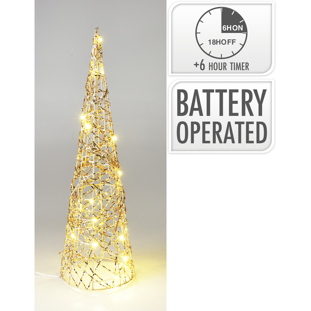 LED-Kegel-Baum 12 x 40cm goldfarben image number 2