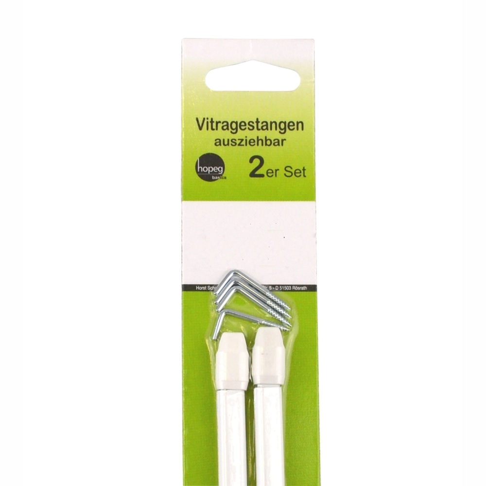 Vitragestangen ausziehbar 2 Stück 40 – 60 cm
