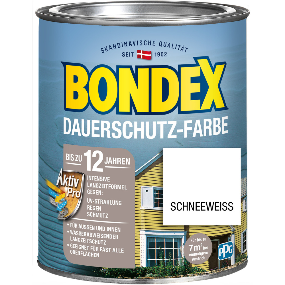 BONDEX Dauerschutz-Farbe Schneeweiß 750 ml image number 0