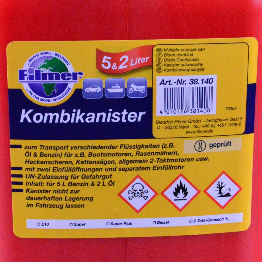 Benzinkanister 5+2 Liter mit flexiblem Ausgießer image number 2