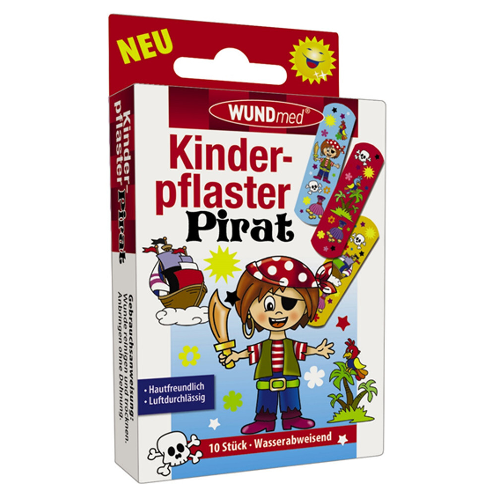 Kinderpflaster 10 Stück Pirat wasserabweisend