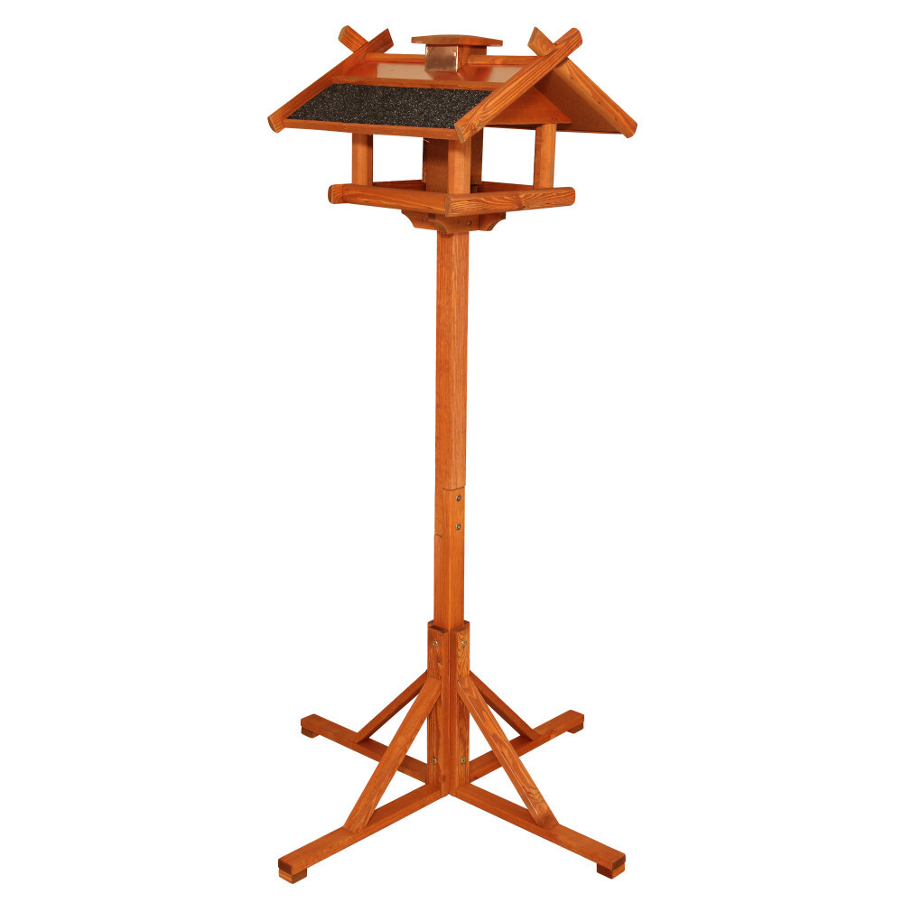 Vogelhaus Holz 155 cm mit Fußkreuz und Kupfer-/Teerdach
