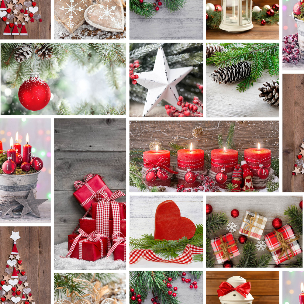 Wachstuchtischdecke Advent rot image number 0