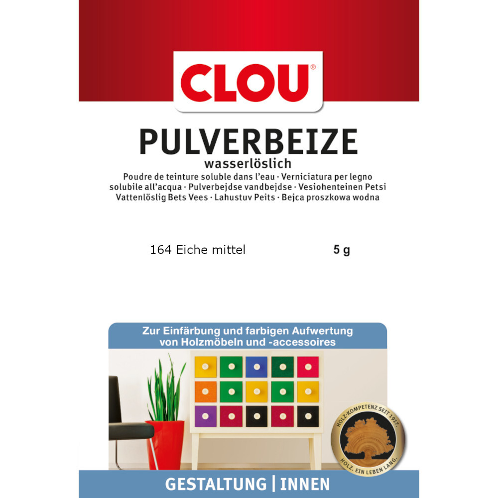 Clou Pulverbeize wv 164 eiche-mittel 5g image number 0
