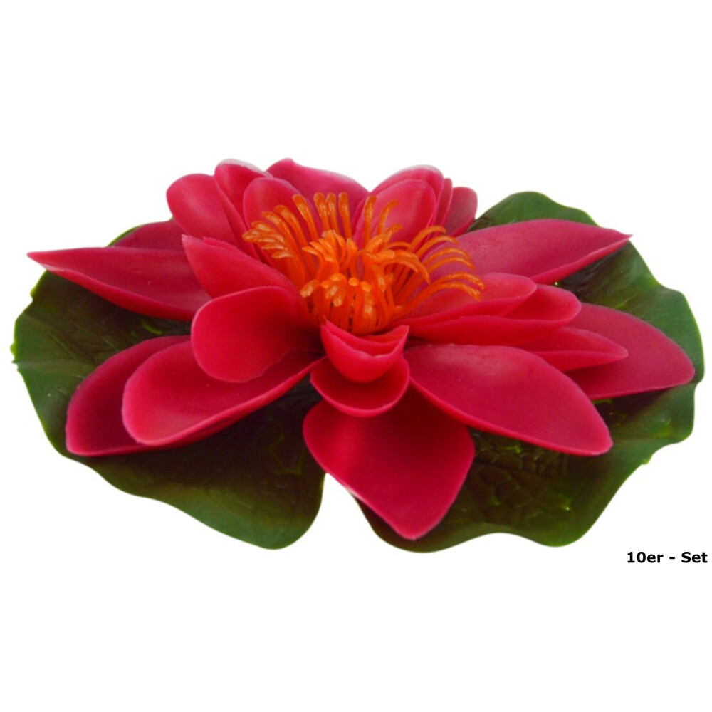 GARDENA Seerose Kunststoff &Oslash;13 cm rot, 12 St&uuml;ck - B-Ware image number 0