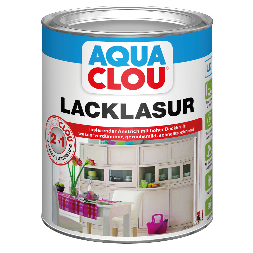 AQUA CLOU Lacklasur Nr. 16 weiß 750 ml