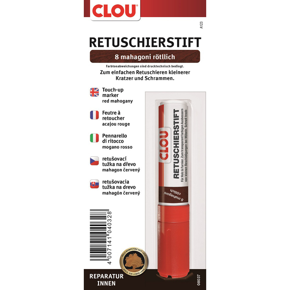 Clou Retuschierstift Nr. 8 Mahagoni rötlich, 1 Stück image number 0
