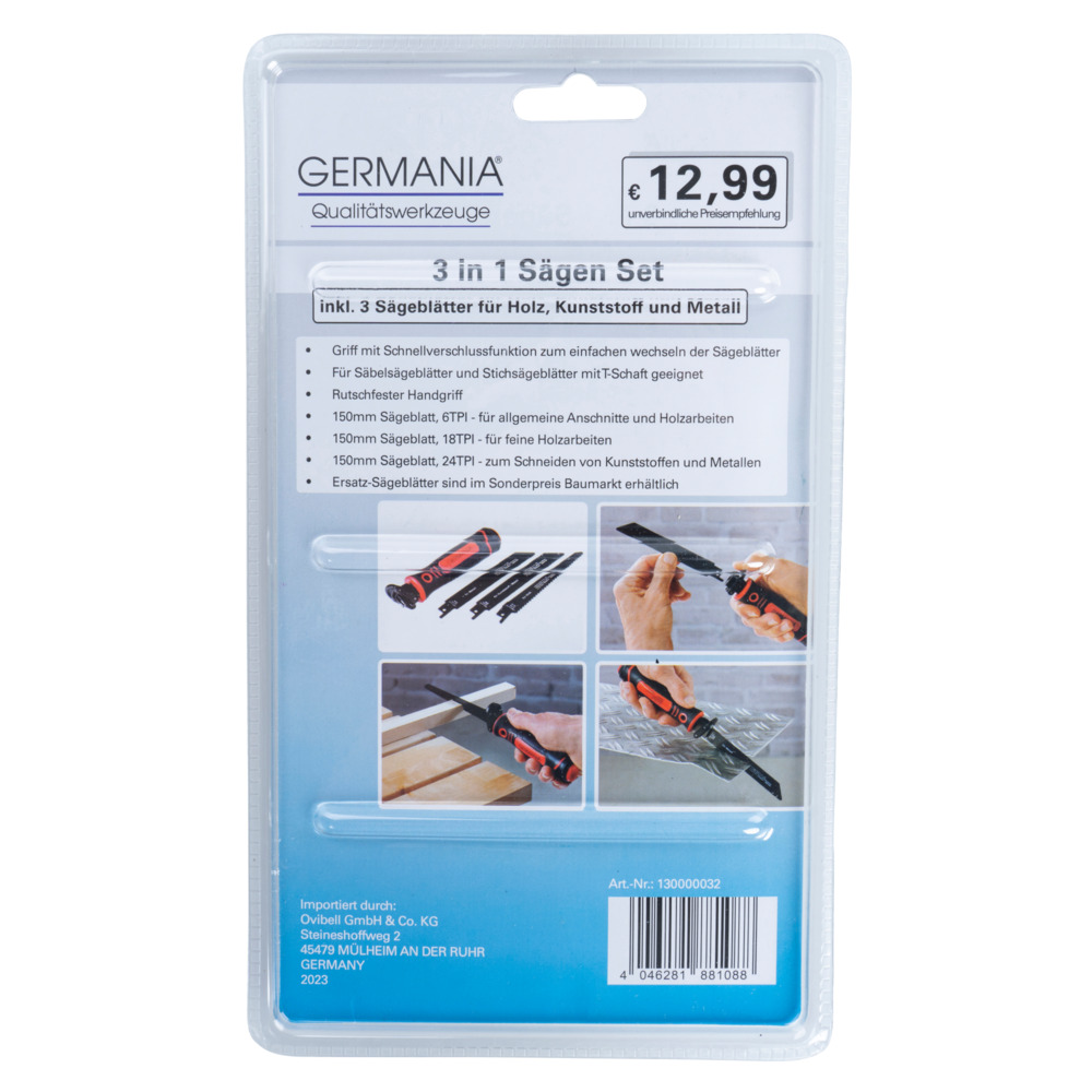 GERMANIA® Handsäge mit drei Sägeblättern image number 5
