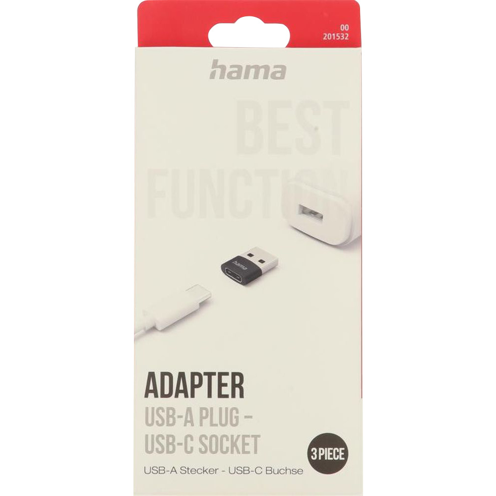 USB-C-Adapter USB-A-Stecker auf USB-C-Buchse USB 2.0 3er Pack