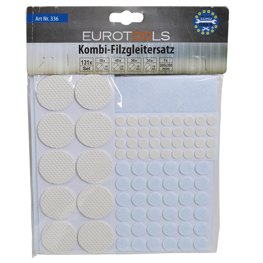 Filzgleiter-Set 131-teilig in Weiß selbstklebend