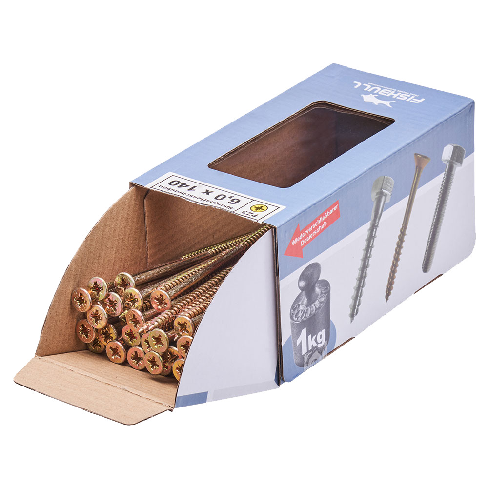 Spanplattenschraube 6,0x140 mm PZ 1kg FISHBULL-Pack Senkkopf Teilgewinde Kreuzschlitz image number 3