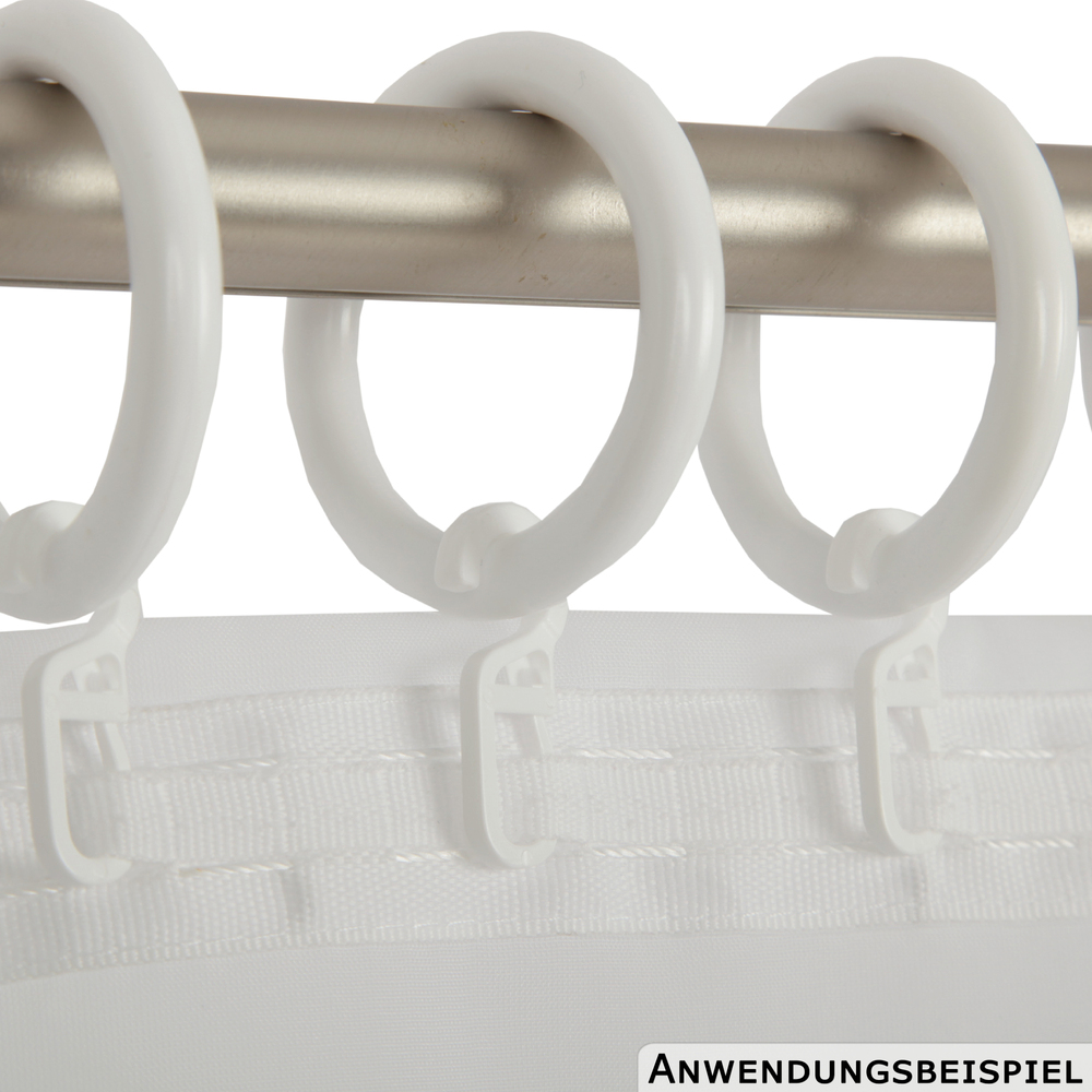 Ringe mit Faltenlegehaken Komplettset mit 10 Stück, weiß image number 1