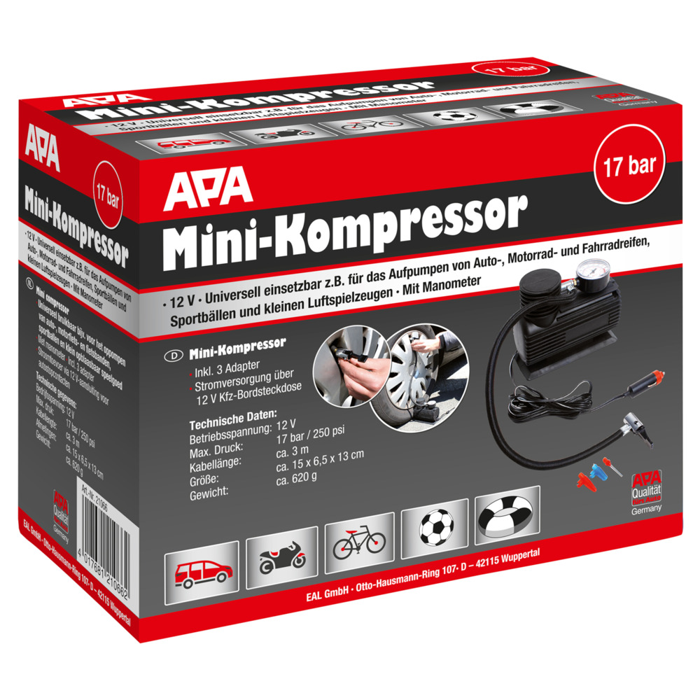 Kleinkompressor 12 V mit Aufsätzen image number 1