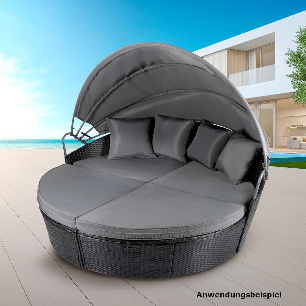 Loungebett Ibiza Ø 180 x 140 cm mit Sonnendach in Anthrazit image number 6