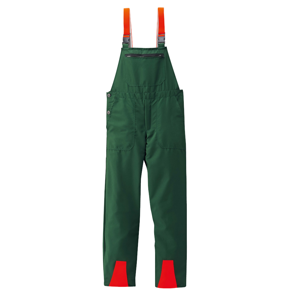 Schnittschutz-Latzhose Basic gr&uuml;n/orange Gr. 60 - B-Ware image number 0