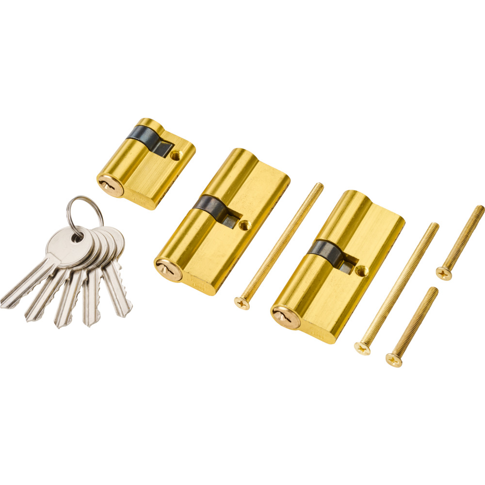 Sicherheits-Profilzylinder-Set 40-75 mm 3 St&uuml;ck