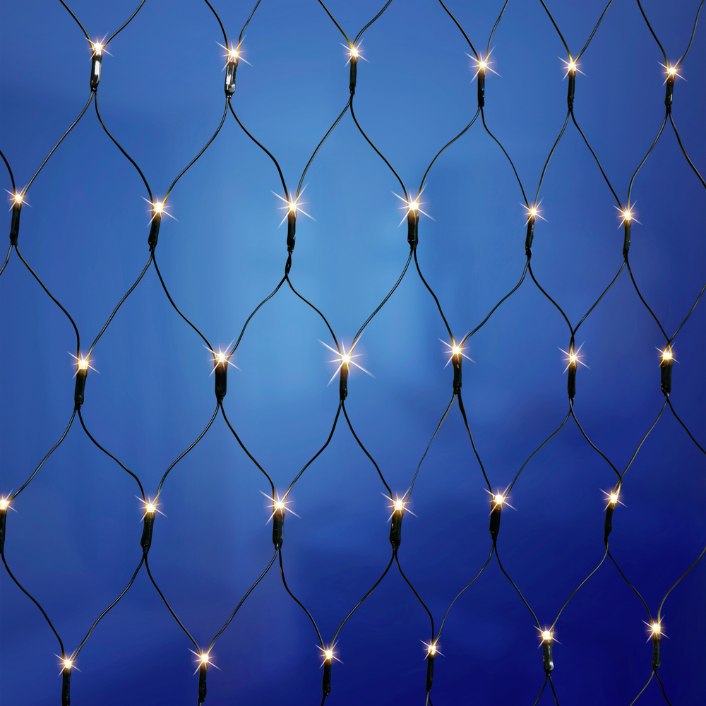 LED-Lichternetz 2 x 1 m mit 160 LEDs warmweiß image number 1