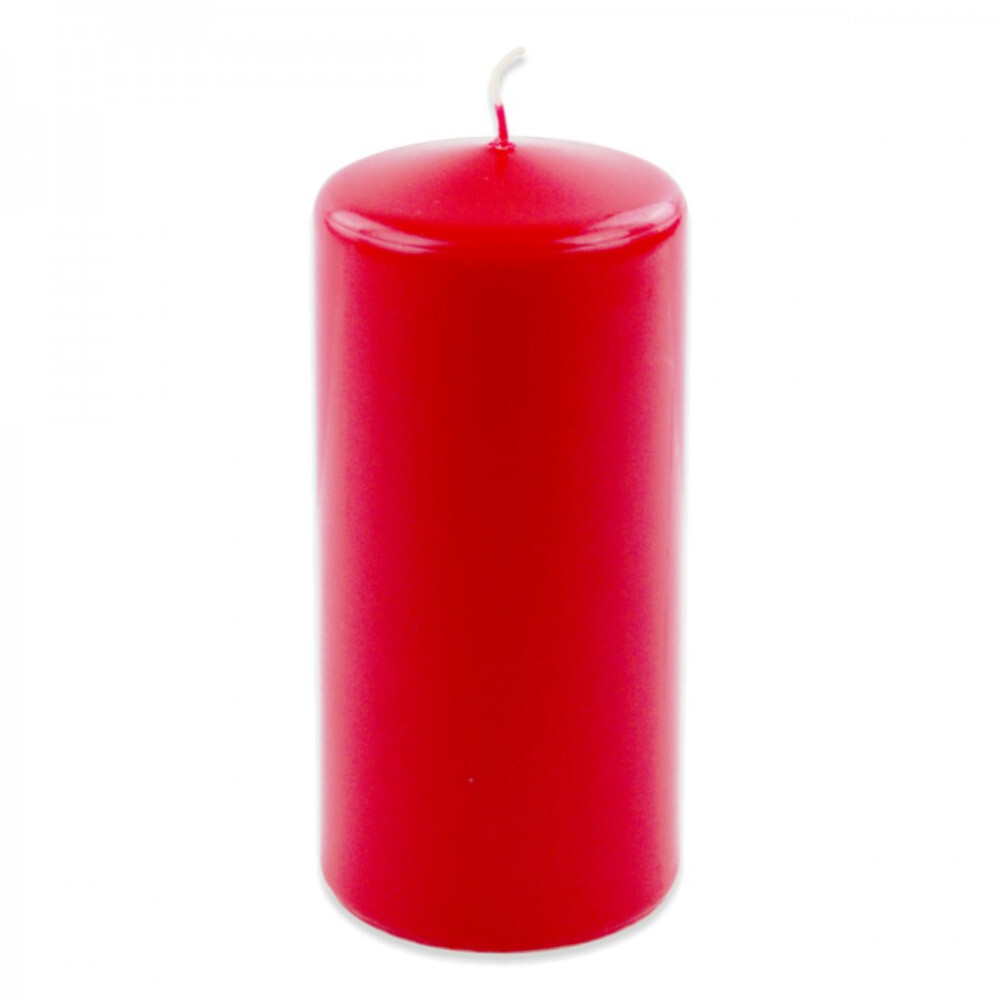 Stumpenkerze Ø 6 x 8 cm aus Echtwachs in rot