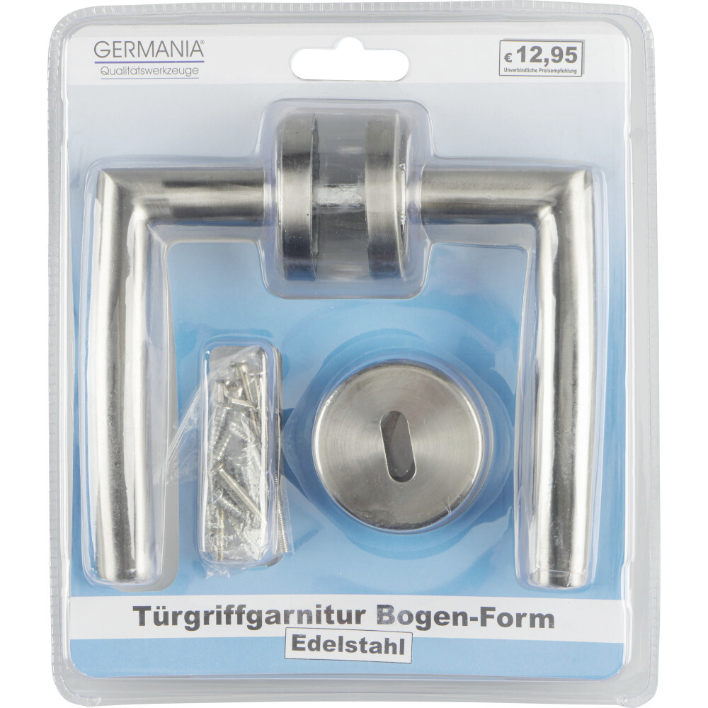 GERMANIA® Türgriff Drückergarnitur gebogen aus Edelstahl image number 3