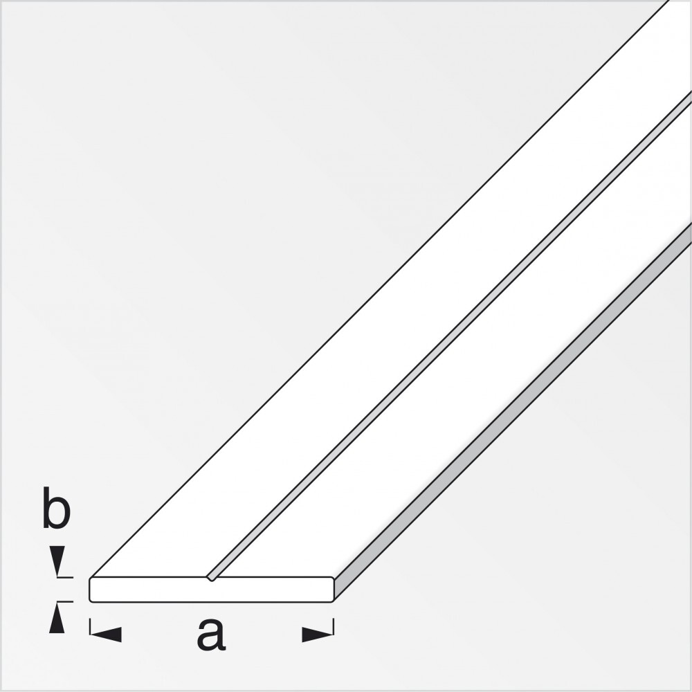 Flachstange PVC weiss 15,5 x 2 mm 1m image number 0