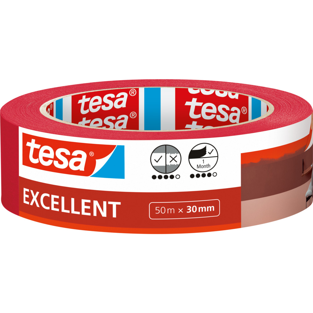 tesa® Malerband Excellent rot 30 mm x 50 m image number 0