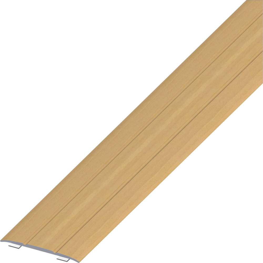 &Uuml;bergangsprofil Aluminium pulverbeschichtet 1000 x 37 x 2,5 mm Holzoptik Buche selbstklebend