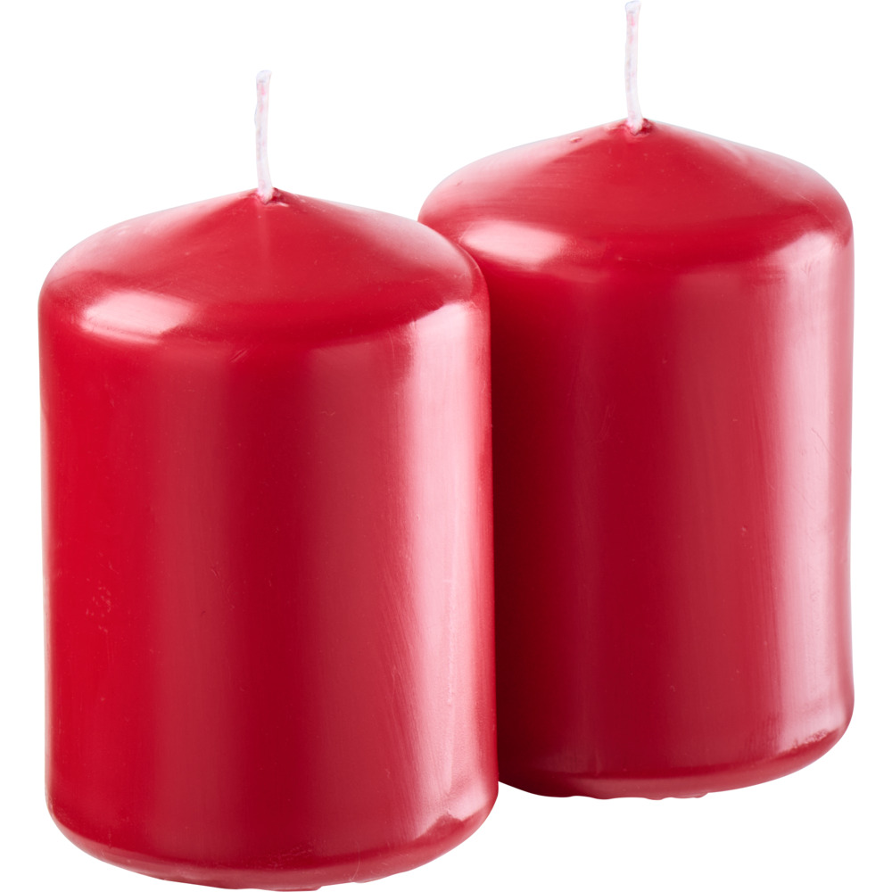 Stumpenkerze 2er-Set 80 x Ø 55 mm karminrot