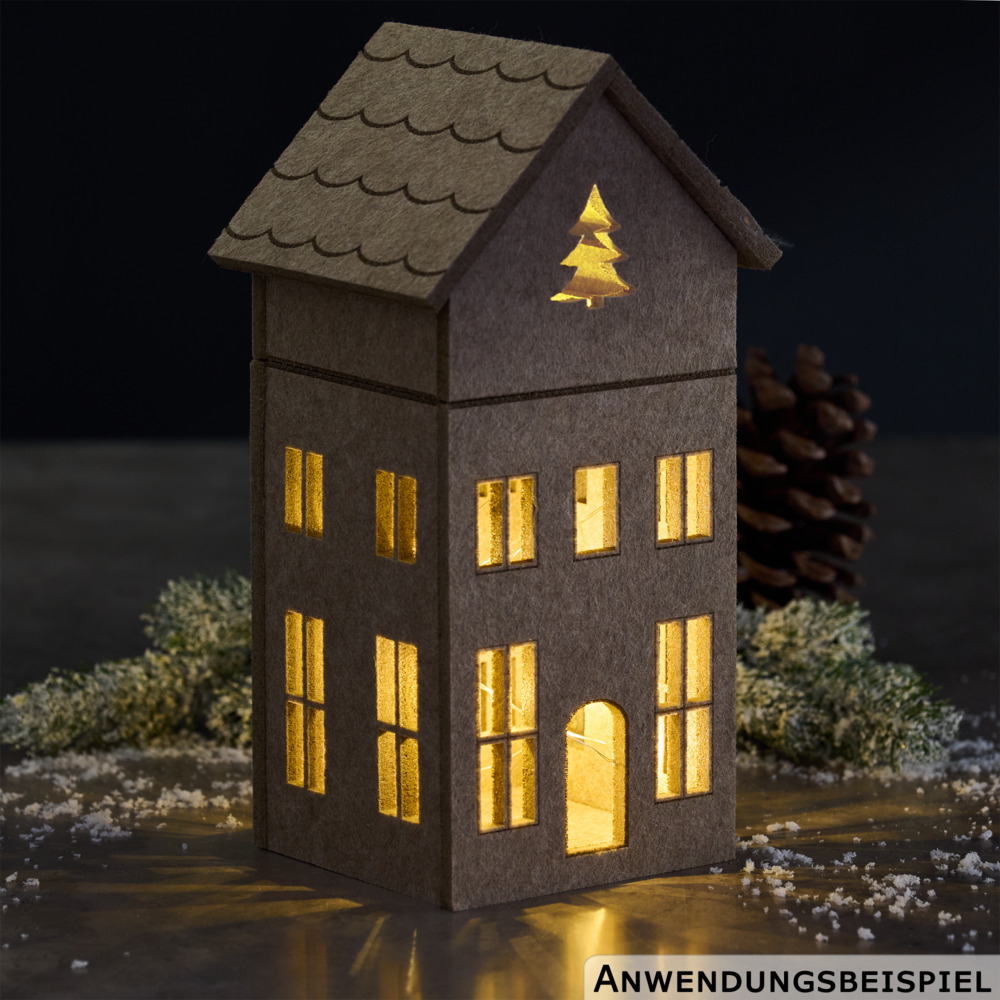 LED-Filz-Haus klein 28 cm, 2-fach sortiert image number 2